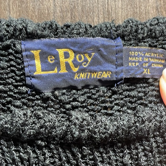 Leroy knitted short sleeve sweater, black, XL, 100% Acrylic - Picture 2 of 5